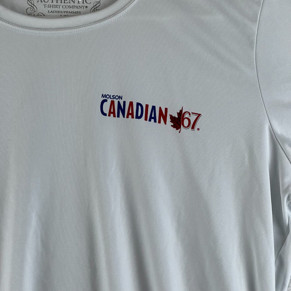 Molson Canadian 67 Lager Beer T Shirt Women's Size Large Toronto Brewery Tee - Picture 2 of 8